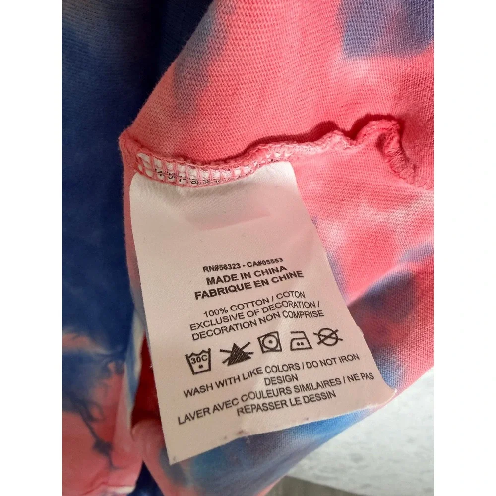 Nike The Nike Tee Loose Fit Pink Blue Tie Dye Graphic T-Shirt Womens Large